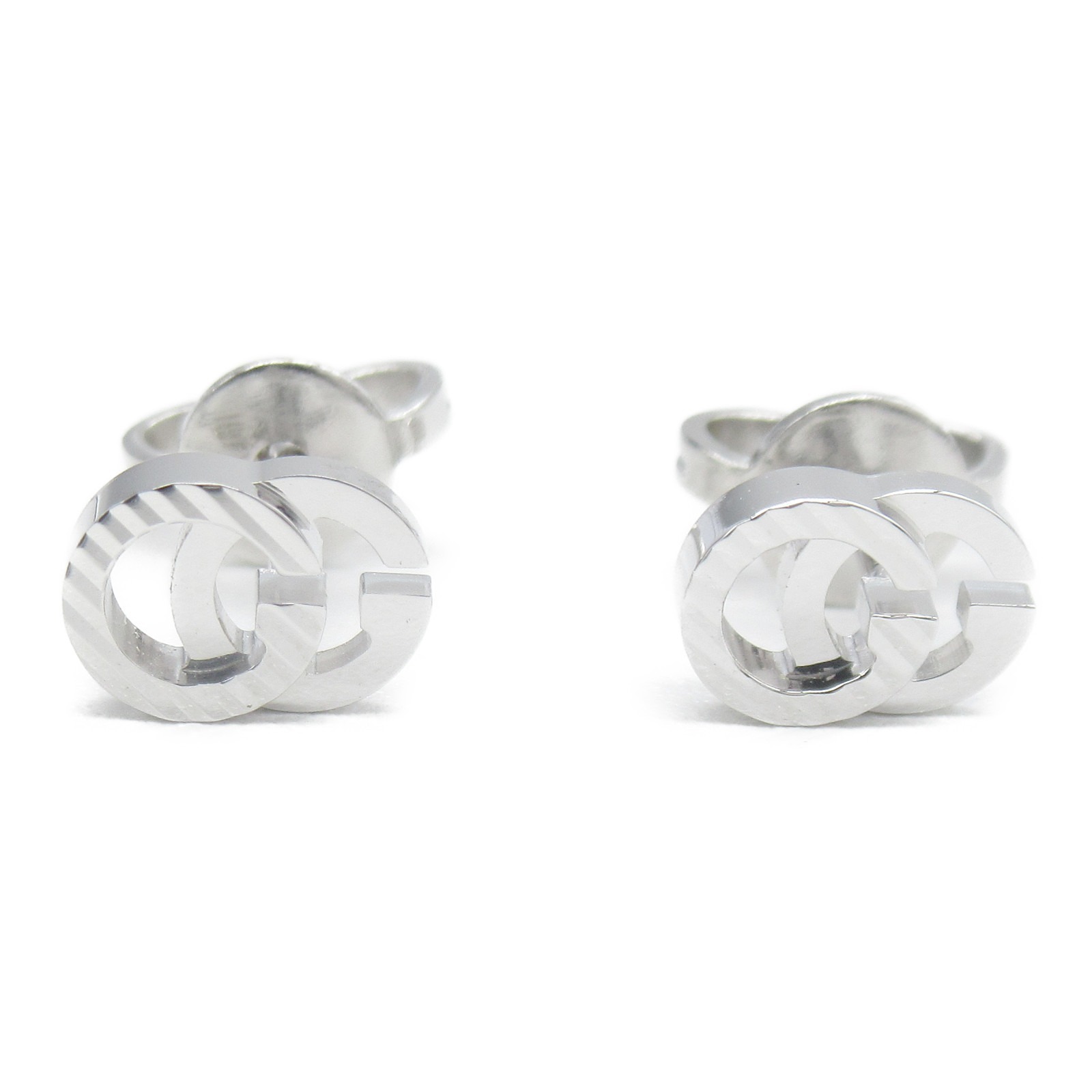 Gucci Gg Running Earrings K18wg White Gold Silver
